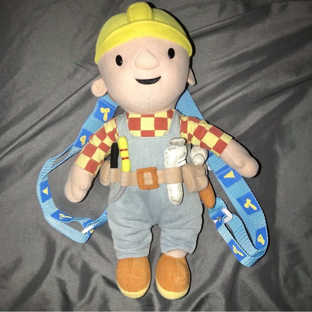 Vintage Bob The Builder Plush Backpack HIT Entertainment Hasbro 2001